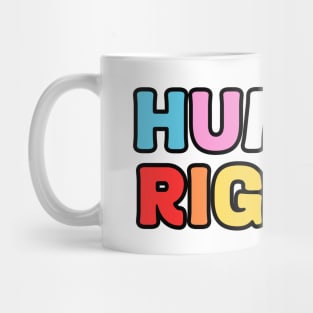 Human rights rainbow outlined Mug